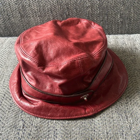 Coach | Accessories | Coach Red Leather Bucket Hat Size S  display picture 2